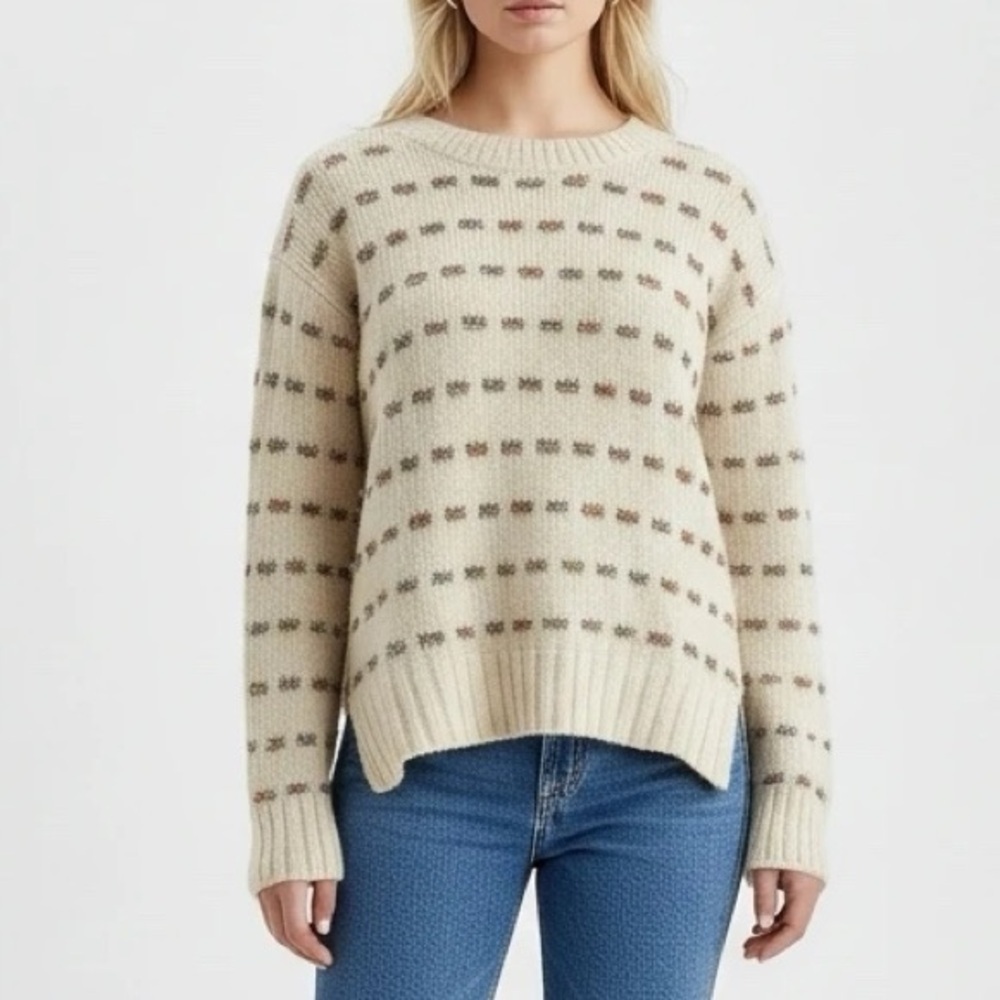 Anthropologie Moth Cream Chunky Sweater